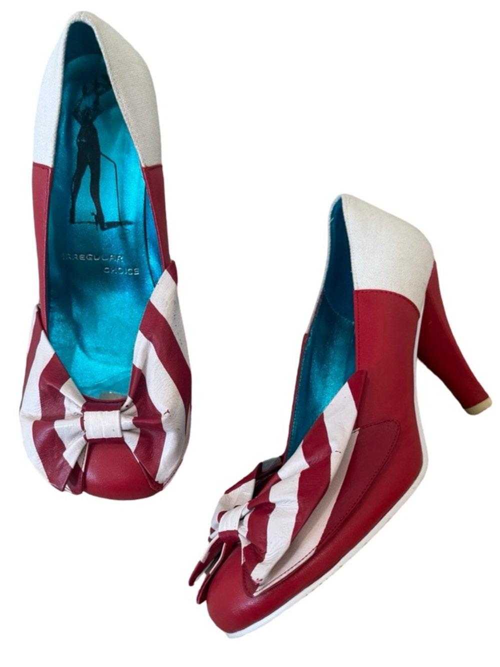Irregular Choice Candy Cane Bow Court Heels